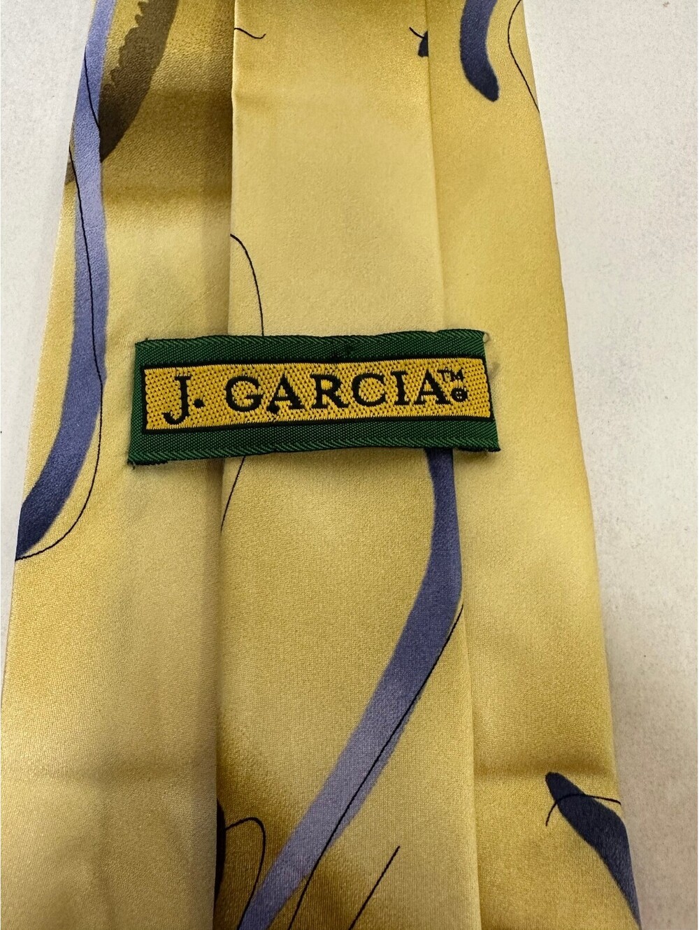 Vintage J. Garcia Banyan Tree Collection 14 gold abstract 100% silk necktie - Picture 2 of 4